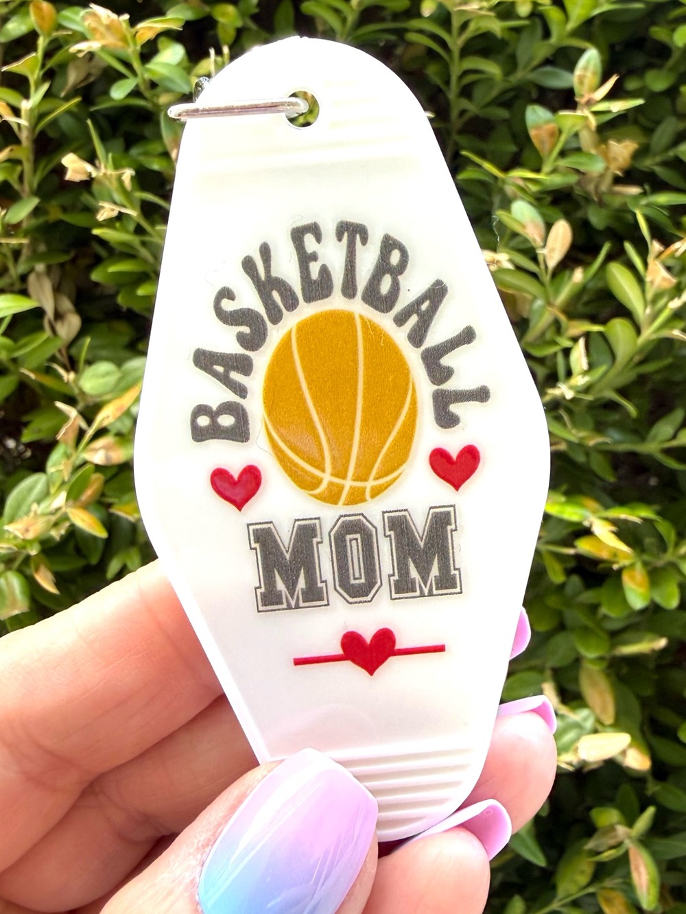 Vintage style motel key 3.5” keychain basketball mom gift idea